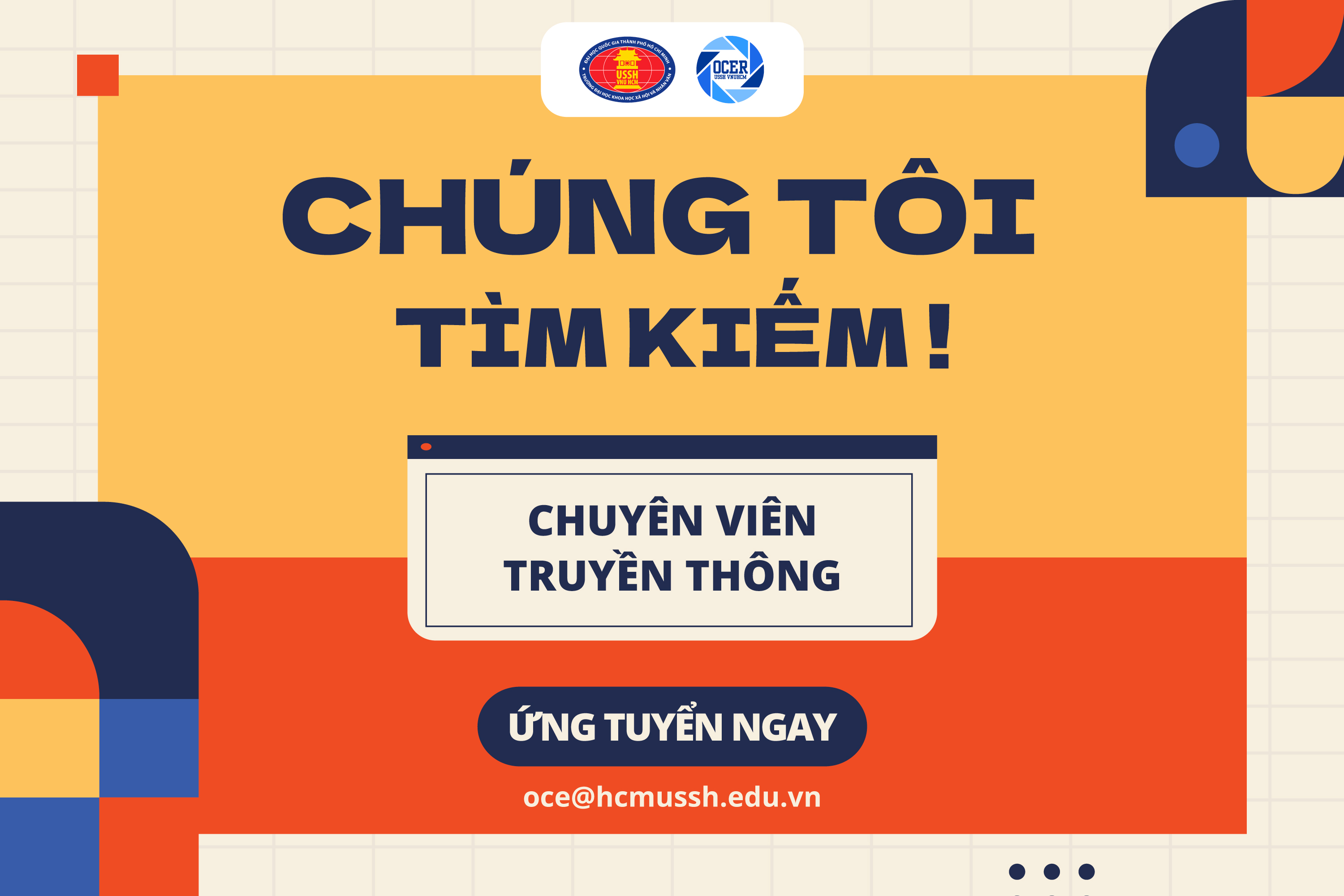 Trường ĐH KHXH&NV, ĐHQG-HCM thông báo tuyển dụng nhân sự vị trí chuyên viên truyền thông
