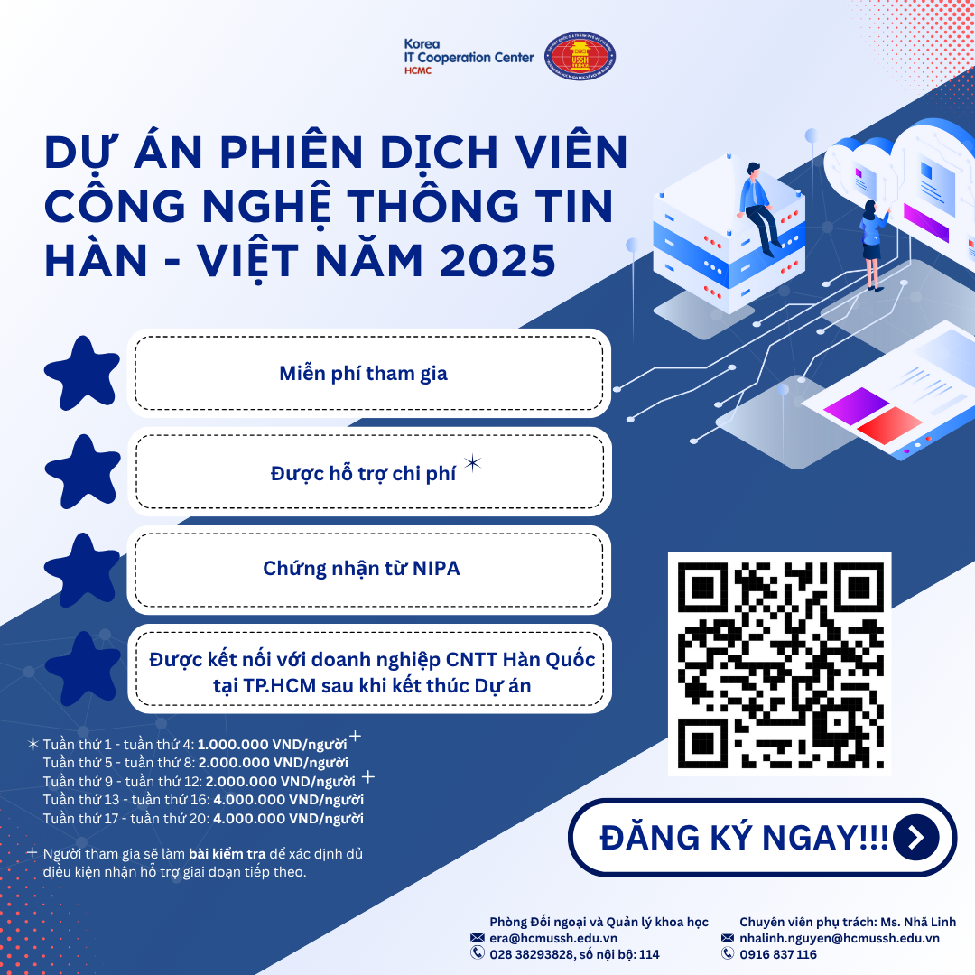 Đăng ký tham gia dự án Phiên dịch viên Công nghệ thông tin Hàn - Việt năm 2025