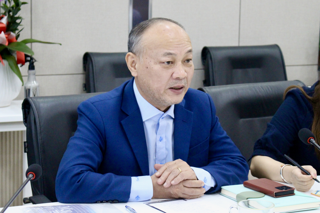 TS. Phan Thanh Định chia sẻ thế mạnh đào tạo nguồn nhân lực của Nhà trường - Ảnh: ĐỨC DƯƠNG